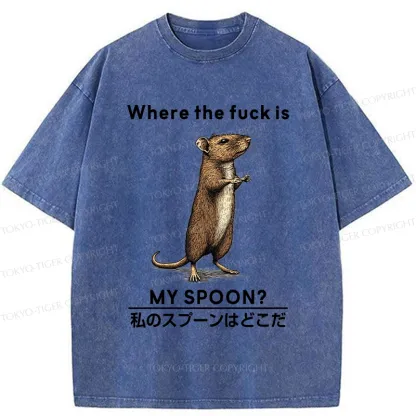 Tokyo-Tiger Where's My Spoon Washed T-Shirt