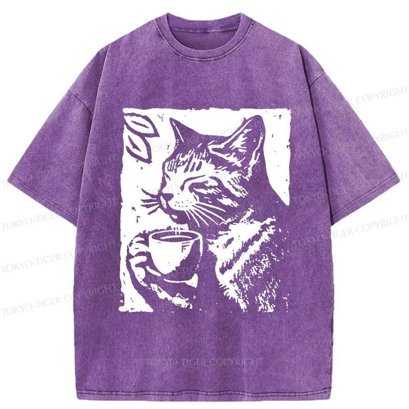 Tokyo-Tiger Comfortable Cat Washed T-Shirt