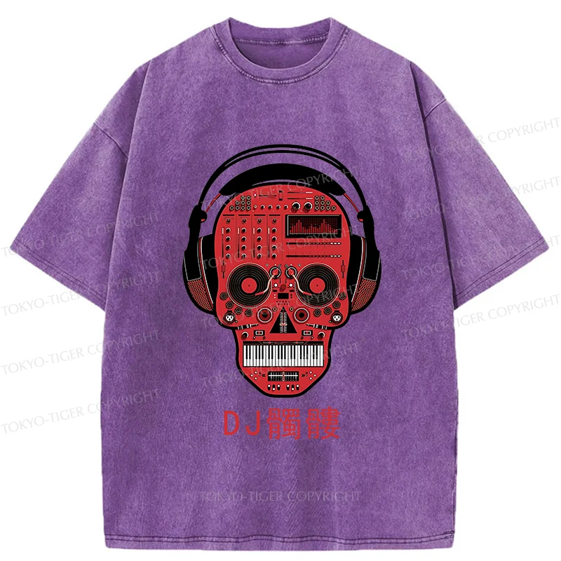 Tokyo-Tiger DJ Skull Washed T-Shirt