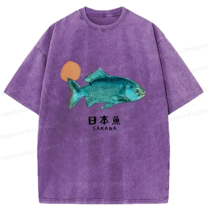 Tokyo-Tiger Japanese Fish Washed T-Shirt