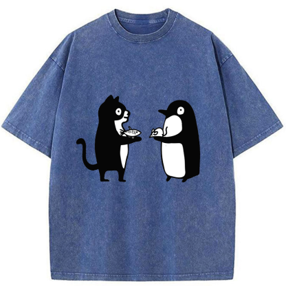 Tokyo-Tiger Funny Food Swaps Washed T-Shirt