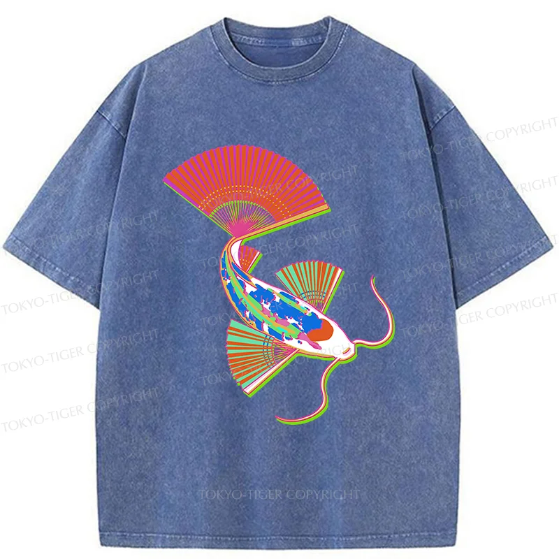 Tokyo-Tiger Japanese Traditional Fish Washed T-Shirt