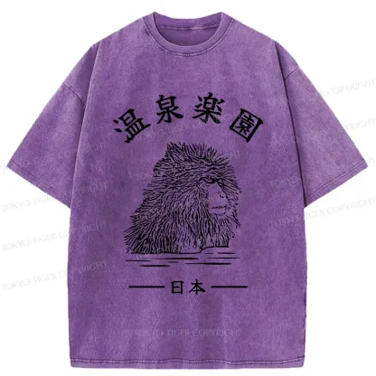 Tokyo-Tiger Hot Spring Monkey Washed T-Shirt
