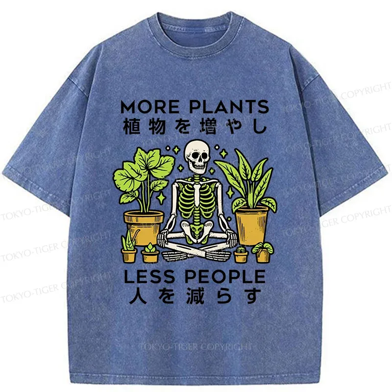Tokyo-Tiger Plants And Skeleton Washed T-Shirt