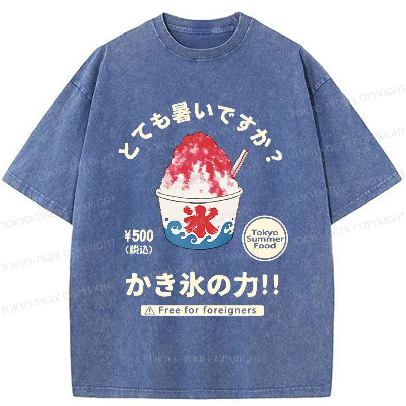 Tokyo-Tiger Power Of Shaved Ice Washed T-Shirt