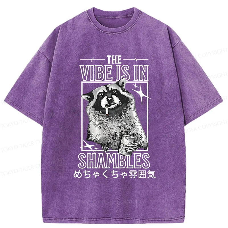 Tokyo-Tiger Naughty Raccoon Washed T-Shirt