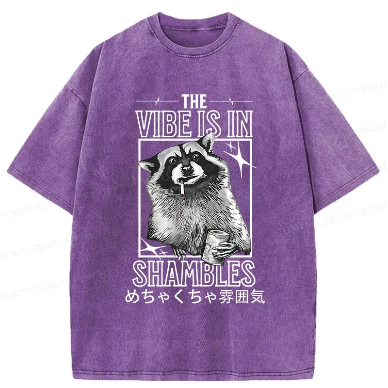 Tokyo-Tiger Naughty Raccoon Washed T-Shirt