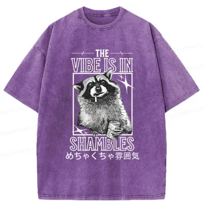Tokyo-Tiger Naughty Raccoon Washed T-Shirt