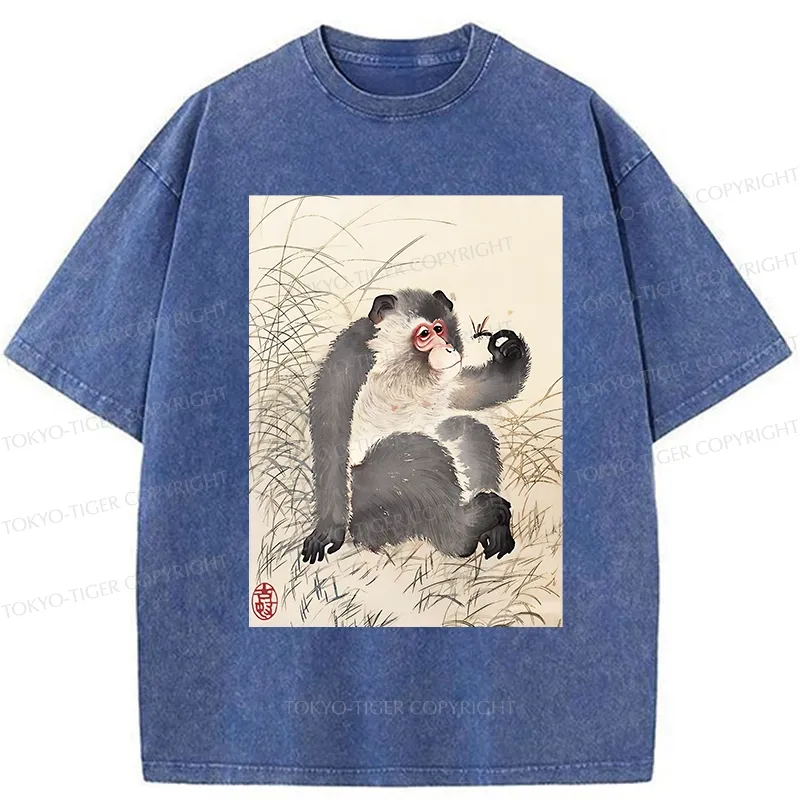 Tokyo-Tiger Vintage Japanese Macaque Washed T-Shirt