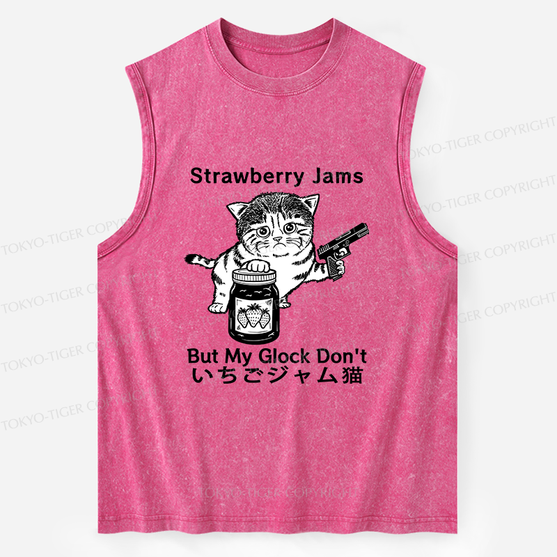 Tokyo-Tiger Strawberry Jam Cat Washed Tank