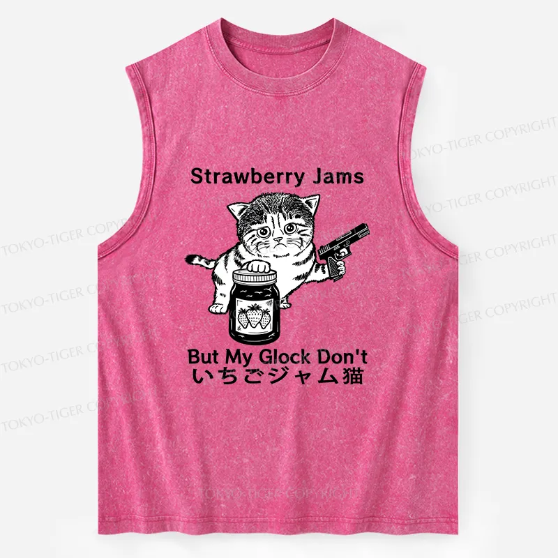 Tokyo-Tiger Strawberry Jam Cat Washed Tank