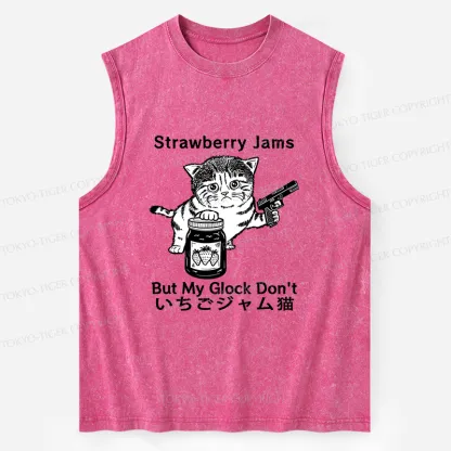 Tokyo-Tiger Strawberry Jam Cat Washed Tank