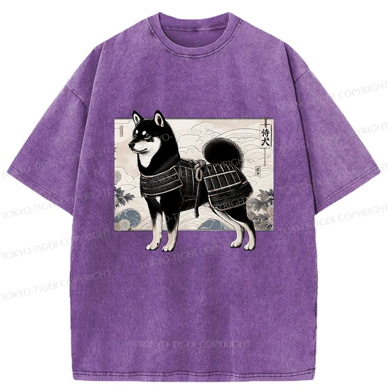 Tokyo-Tiger Cute Japanese Shiba Inu Washed T-Shirt