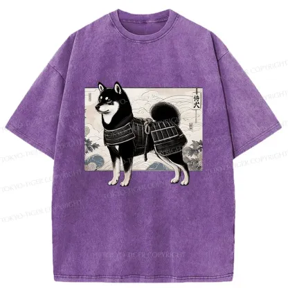 Tokyo-Tiger Cute Japanese Shiba Inu Washed T-Shirt