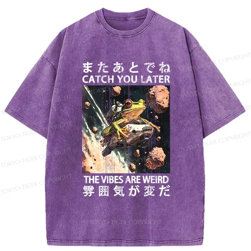 Tokyo-Tiger Frog Astronaut Washed T-Shirt