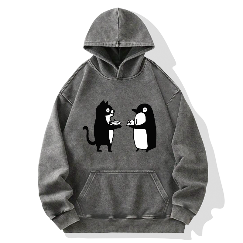 Tokyo-Tiger Funny Food Swaps Washed Hoodie