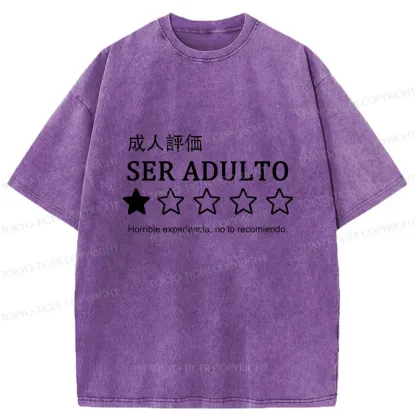 Tokyo-Tiger Adult Reviews Washed T-Shirt