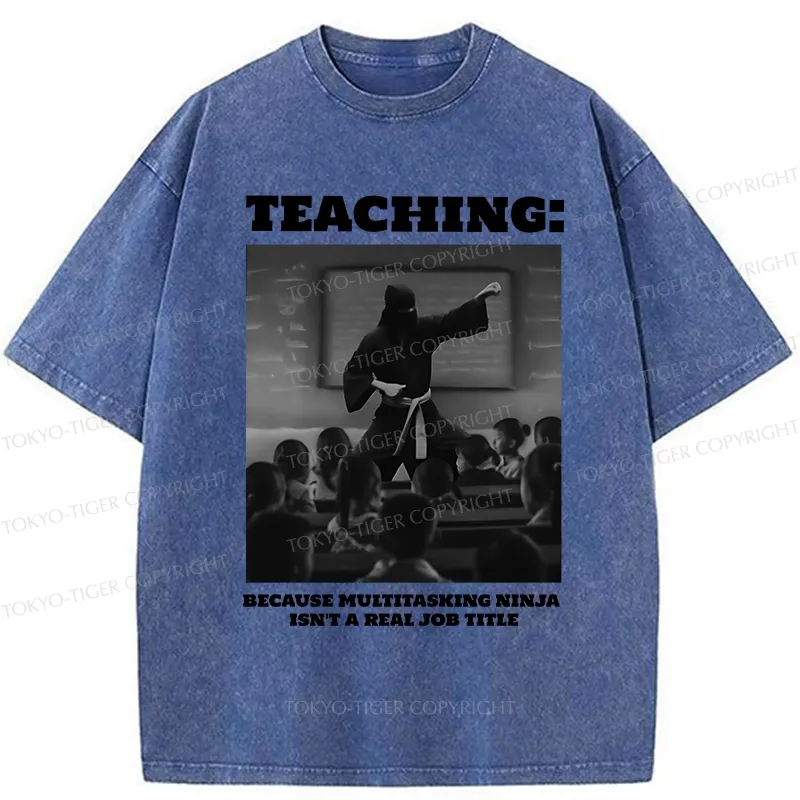 Tokyo-Tiger Ninja Teacher Teaching Washed T-Shirt