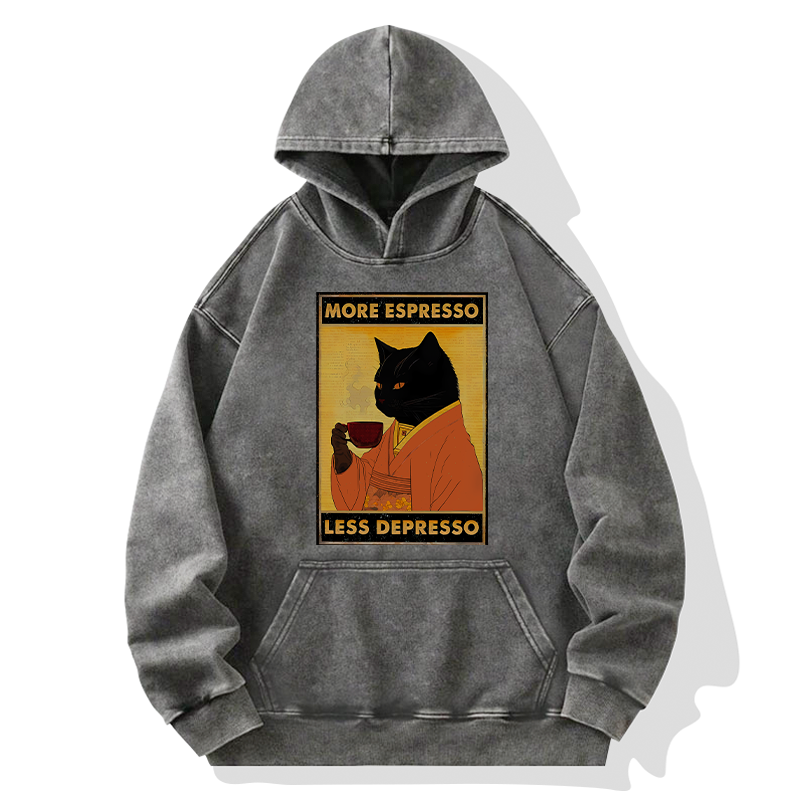 Tokyo-Tiger Increase Espresso Decrease Distress Washed Hoodie