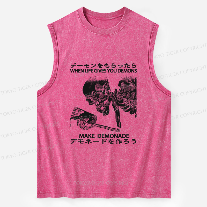 Tokyo-Tiger Make Demonade Funny Washed Tank