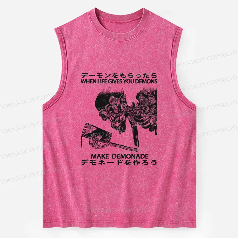 Tokyo-Tiger Make Demonade Funny Washed Tank