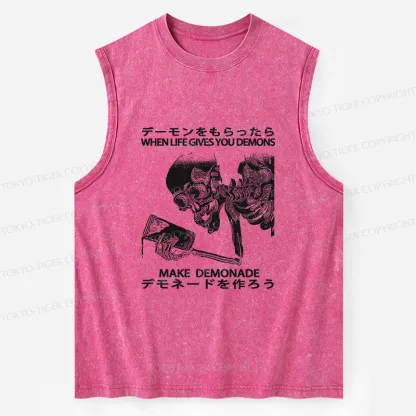 Tokyo-Tiger Make Demonade Funny Washed Tank