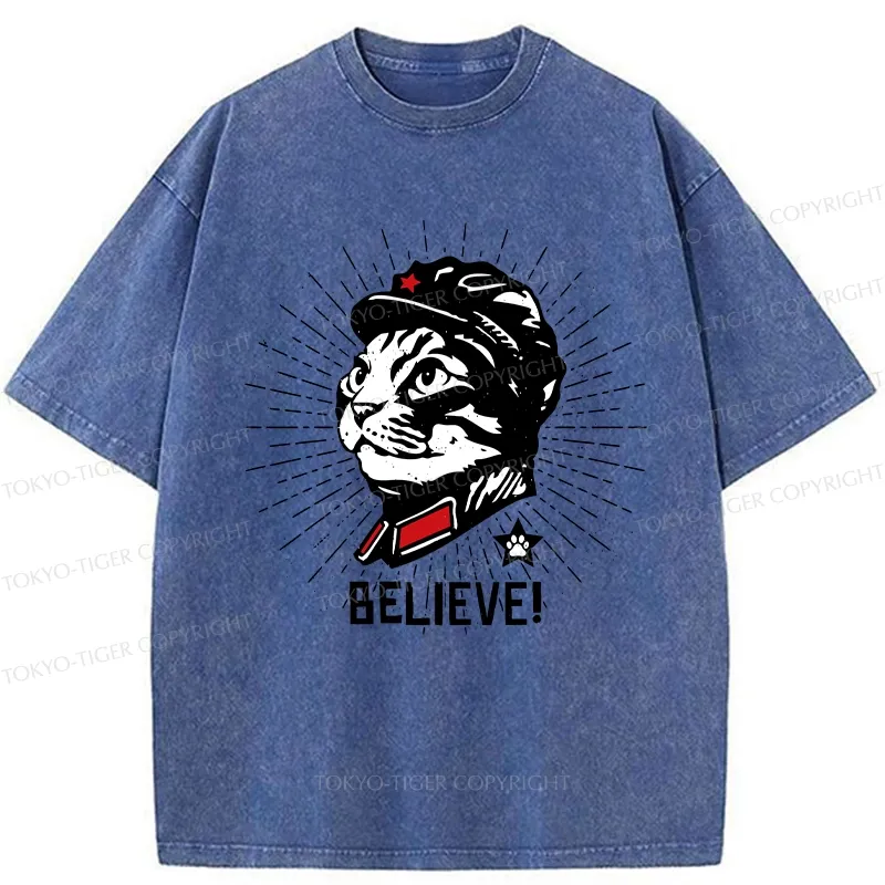 Tokyo-Tiger Trust Cat Chairman Washed T-Shirt
