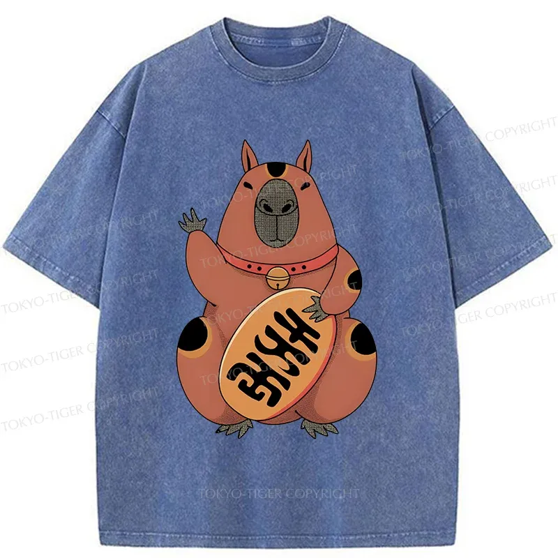 Tokyo-Tiger Lucky Capybara Washed T-Shirt