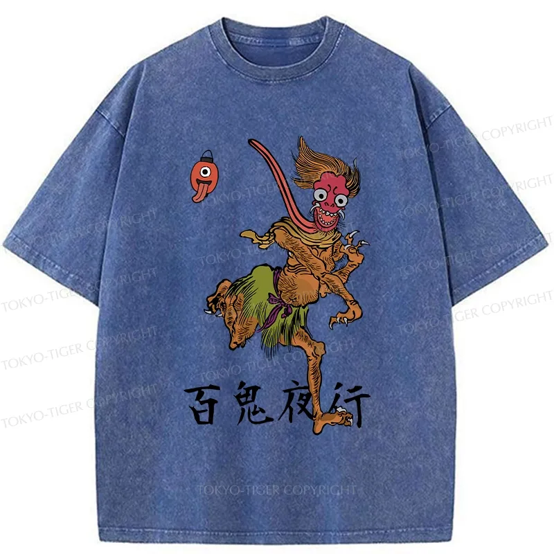 Tokyo-Tiger Night Parade of One Hundred Demons Washed T-Shirt