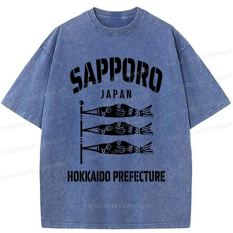 Tokyo-Tiger Sapporo Carp Streamer Washed T-Shirt