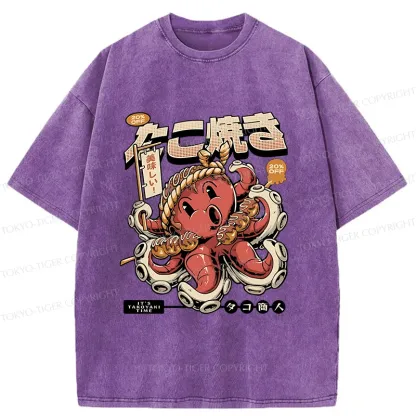 Tokyo-Tiger Delicious Octopus Balls Washed T-Shirt