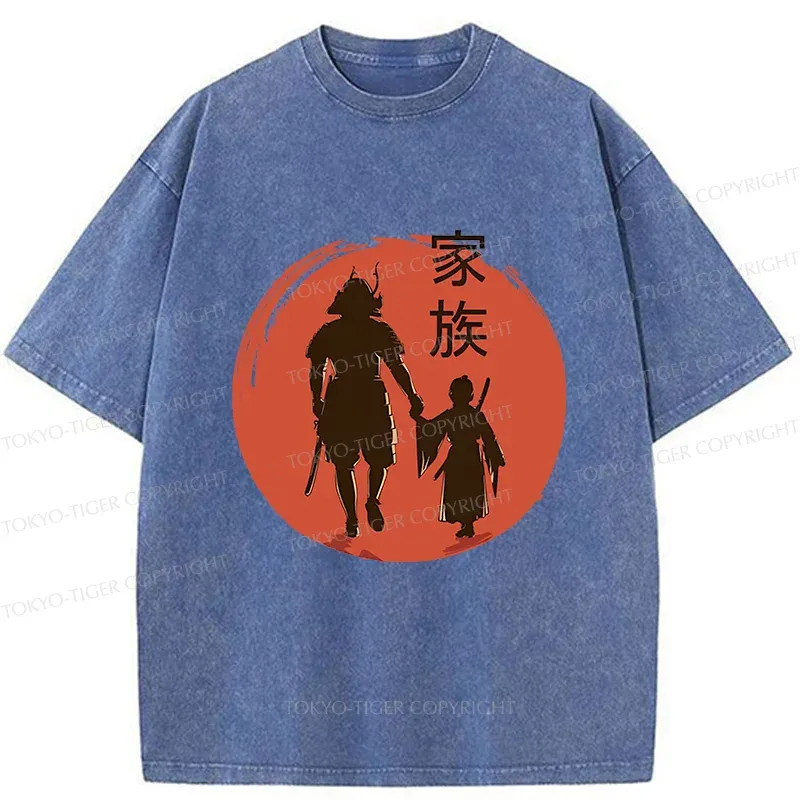 Tokyo-Tiger Samurai Family Washed T-Shirt