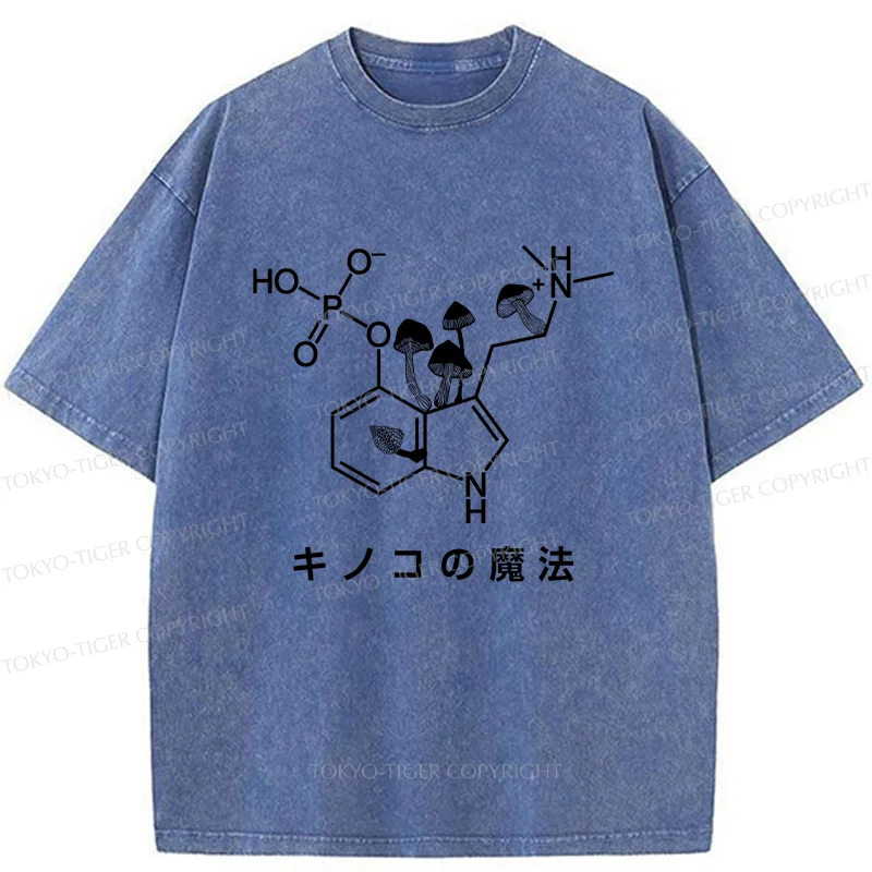 Tokyo-Tiger Magic Of Mushrooms Washed T-Shirt