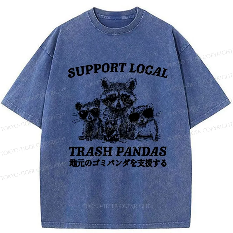 Tokyo-Tiger Trash Pandas Funny Washed T-Shirt