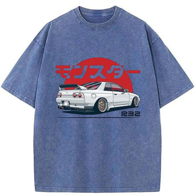 Tokyo-Tiger Monster. Skyline R32 GTR Washed T-Shirt