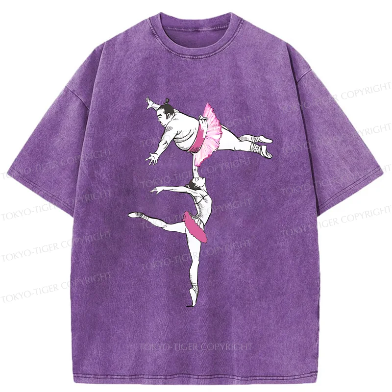 Tokyo-Tiger Elegant Sumo Wrestler Washed T-Shirt