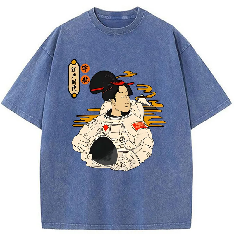 Tokyo-Tiger Geisha Astronaut Washed T-Shirt