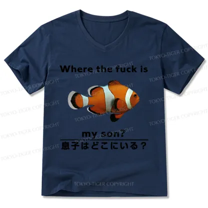 Tokyo-Tiger Fish Looking For Son V-Neck Classic T-Shirt
