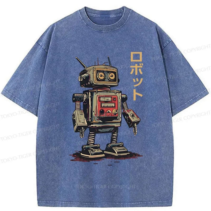 Tokyo-Tiger Japanese Robot Washed T-Shirt