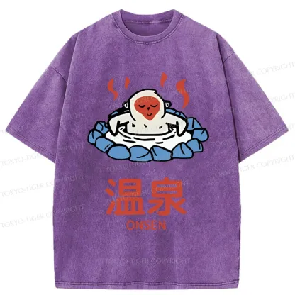 Tokyo-Tiger Hot Spring Japanese Monkey Washed T-Shirt