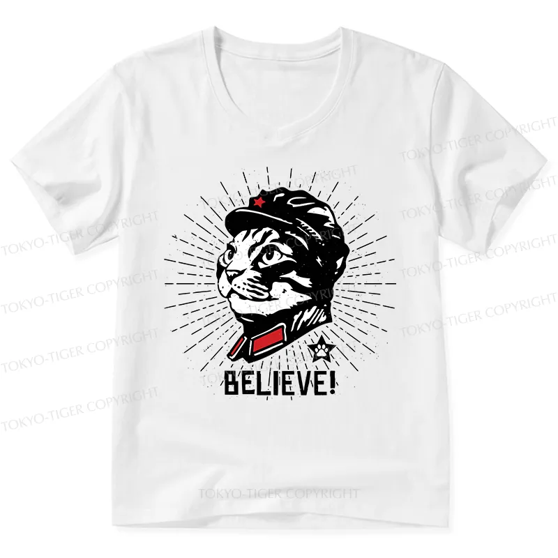 Tokyo-Tiger Trust Cat Chairman V-Neck Classic T-Shirt Sale