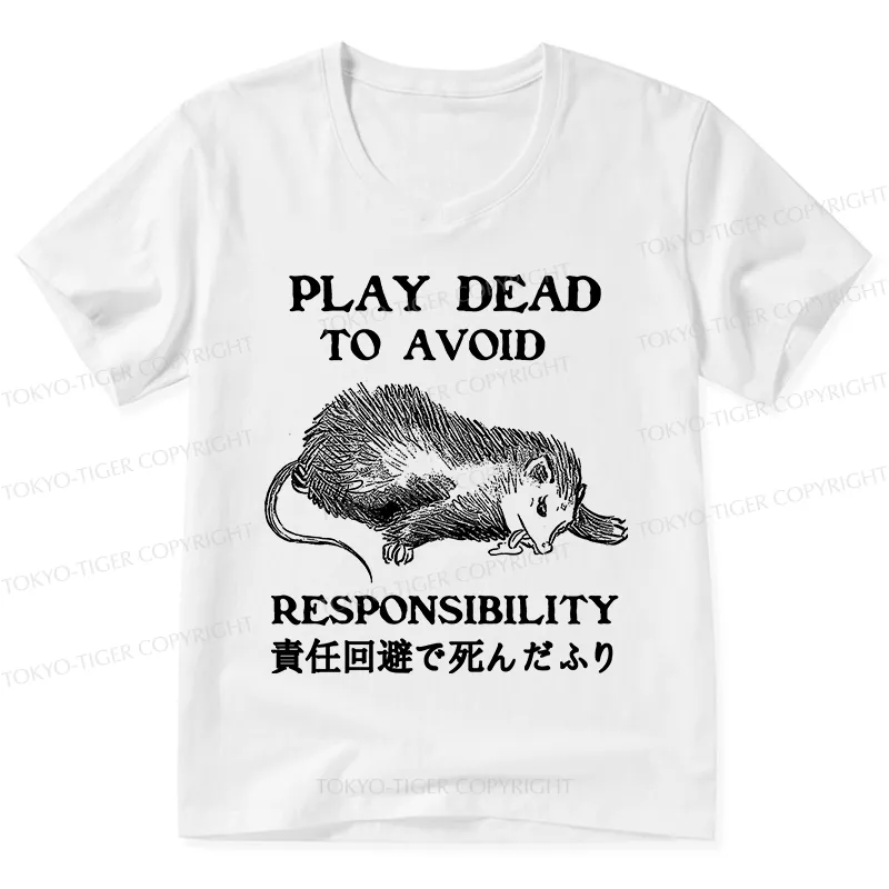 Tokyo-Tiger Play Dead To Avoid Responsibility V-Neck Classic T-Shirt