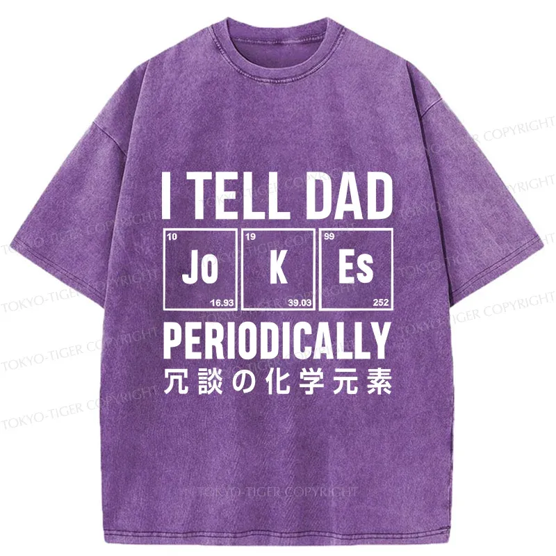 Tokyo-Tiger Tell Dad Jokes Washed T-Shirt