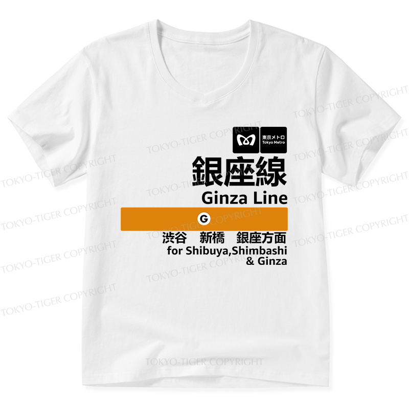 Tokyo-Tiger Ginza Line Japan V-Neck Classic T-Shirt