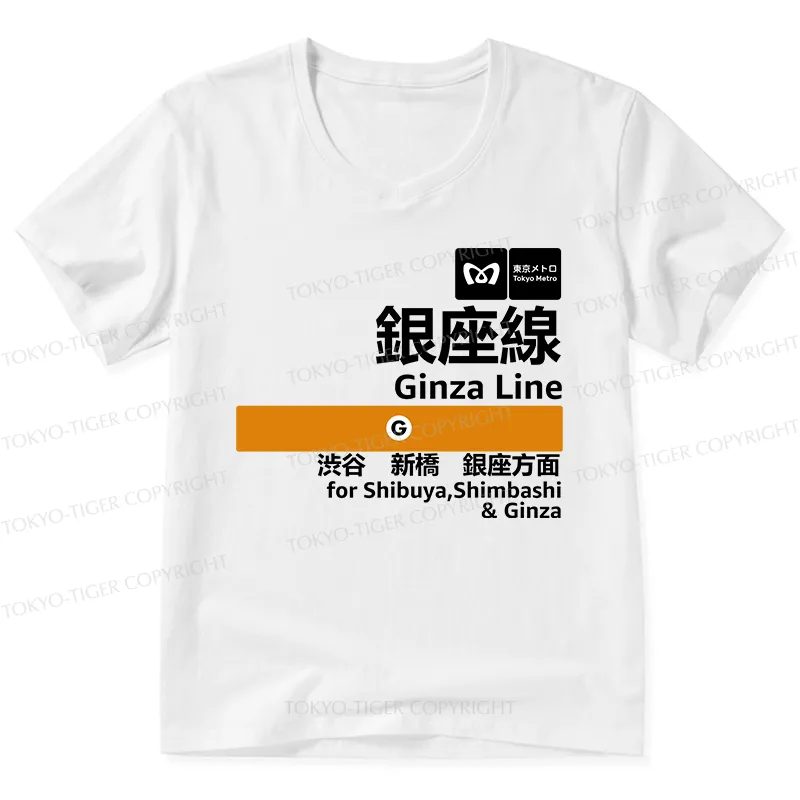Tokyo-Tiger Ginza Line Japan V-Neck Classic T-Shirt