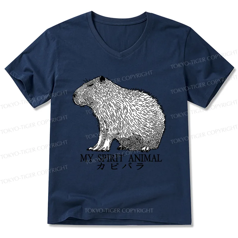 Tokyo-Tiger Capybara Spirit V-Neck Classic T-Shirt