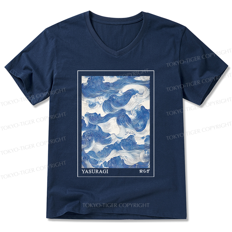 Tokyo-Tiger Japanese Retro Art Wave V-Neck Classic T-Shirt