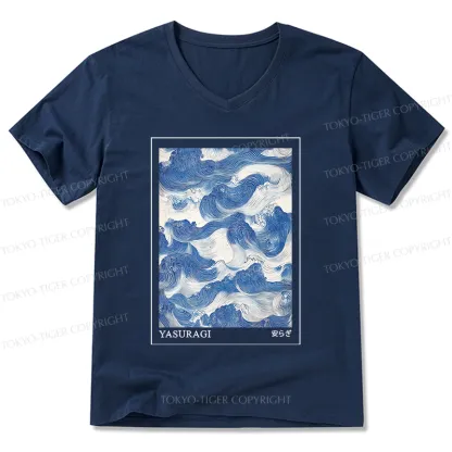 Tokyo-Tiger Japanese Retro Art Wave V-Neck Classic T-Shirt