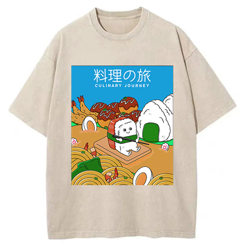 Tokyo-Tiger A Culinary Journey Of Sushi Washed T-Shirt