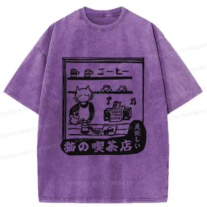 Tokyo-Tiger Cat's Teahouse Washed T-Shirt